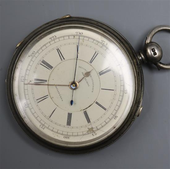 A late Victorian silver Decimal Chronograph pocket watch.
